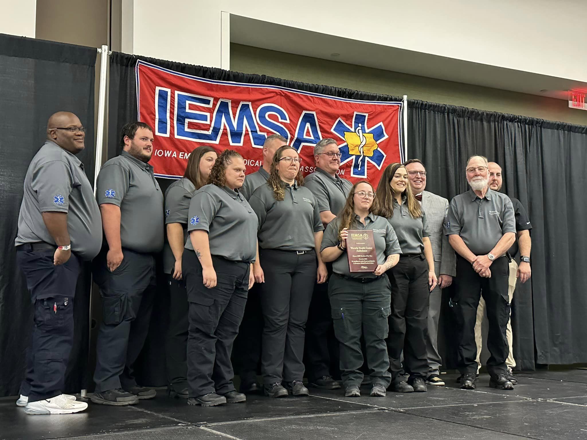 WHC Ambulance crew accepting award