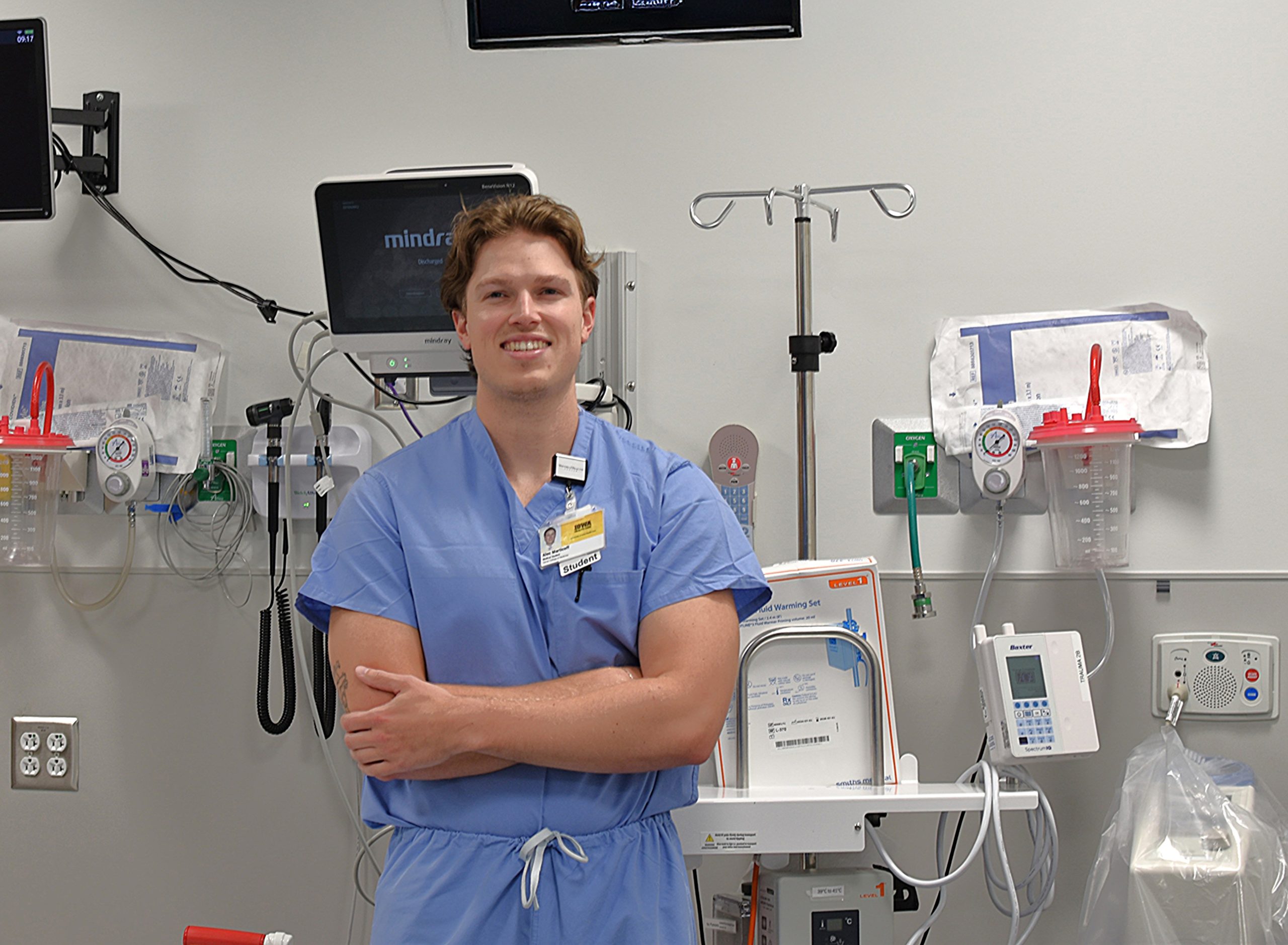 Medical student exploring rural health care careers while shadowing in the Emergency Department at Waverly Health Center